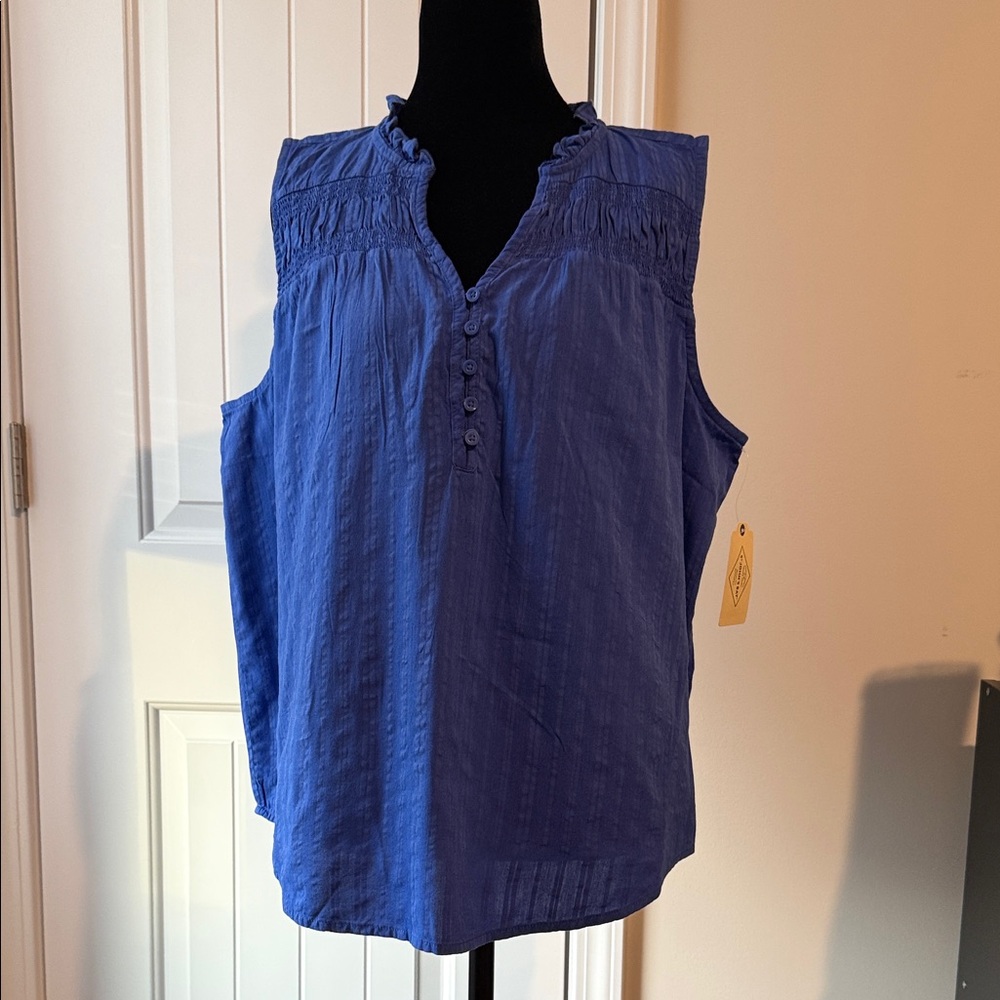 St. John's Bay Royal Blue Button-Up Blouse